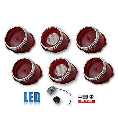 65 Chevy Impala Caprice LH & RH Red LED Tail & Back Up Light Lens & FLasher Set • $239.95