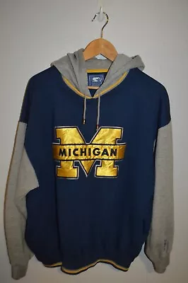 Vintage STARTER University Of Michigan Wolverines Hoodie Sweatshirt Large • $37.50