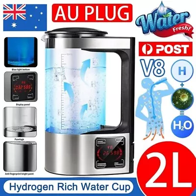 2L Electric Hydrogen Rich Alkaline Water Ionizer Generator Machine 220V For Home • $88.99