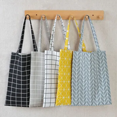 Fashion Eco Shopping Cotton Linen Tote Handbag Canvas Purse Pouch Shoulder Bag • $4.88