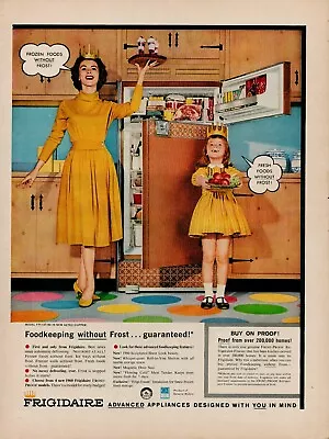 1959 Home Appliance Refrigerator Frigidaire 1950s Vintage Print Ad Mom Daughter • $9.93
