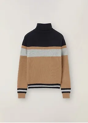 Loro Piana Vicuna Sweater Top Knit Women's Striped Turtleneck Size 44 M $5800  • $3500