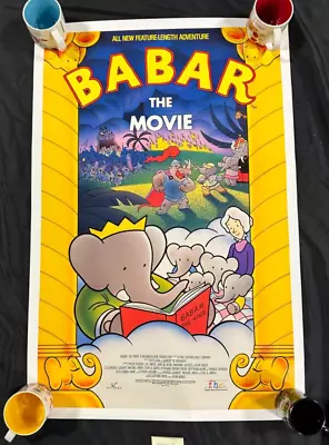 1989 Babar The Movie Promo Movie Poster 27x40Gordon Pinsent/Elizabeth Hanna PB27 • $12.99