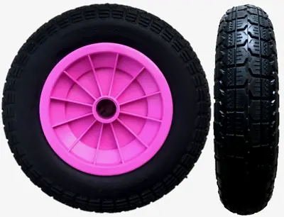 3.50/4.00-8 Pink 14  Puncture Proof Launching Trolley Wheels Wheel 35mm Bore • £15.95