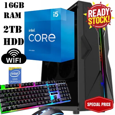 $850 • Buy Gaming PC Intel 11th Gen Core I5 16GB RAM 2TB HDD Gaming Tower Home Office