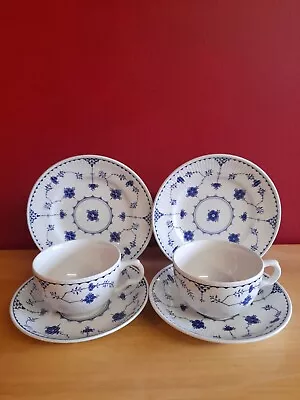 2 Masons Denmark Blue Large Cup Saucer Side Plate Breakfast Trios  • £12.99