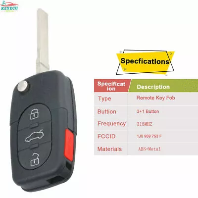 For VW Golf Passat Beetle Jetta Remote Control Car Key Fob 315MHz 1J0 959 753 F • $13.90