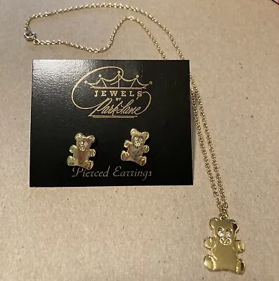 Jewels By Park Lane Vintage Teddy Bear Necklace And Earrings Set 🧸 • $24.95