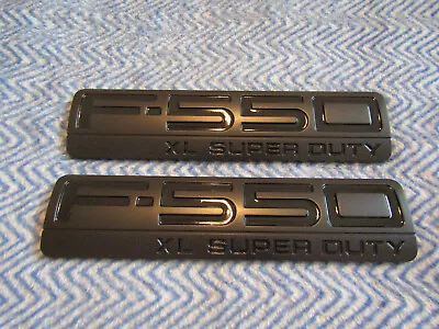 2005 2006 2007 2008 2009 2010 FORD F550 XL FENDER TAILGATE EMBLEMS 2x BLACK • $39.99