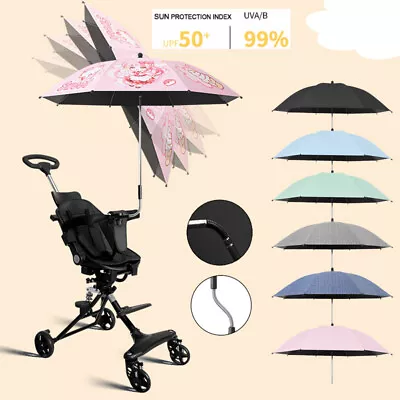 Universal Baby Parasol Sun Shade Umbrella Canopy Pram Buggy Push Chair UPF50+ • £10.99