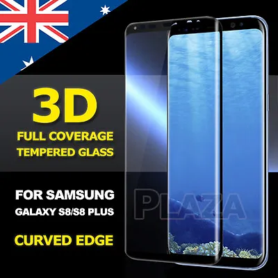 $3.95 • Buy Galaxy S8 S8 S9 Plus Genuine 3D Tempered Glass Full Cover Guard Screen Protector