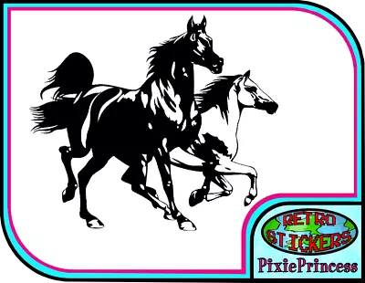 £3.95 • Buy Horse Riding Equestrian Horses F Vinyl Sticker Car Girls Room Wall Poster Decal
