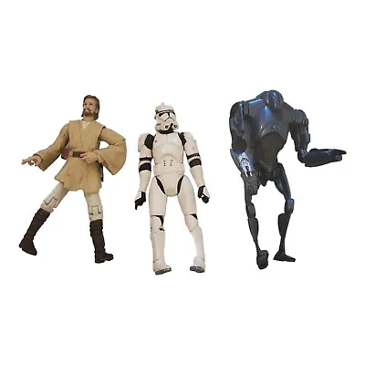 Hasbro Super Battle Droid Obi-Wan Kenobi Storm Trooper 4  Figure Star Wars 2004 • $33.98