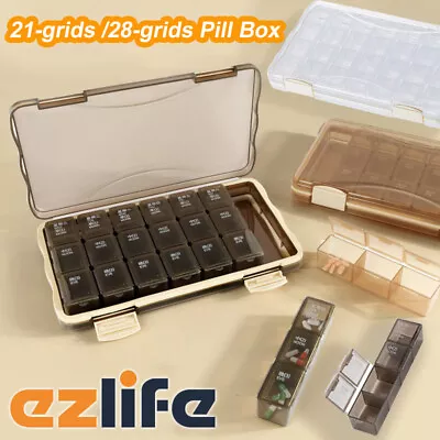 Organizer Medicine Tablet Case 7 Day Weekly Pill Box Storage Container Dispenser • $15.99