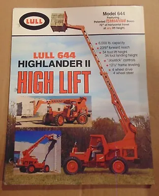 Fork Lift Truck Brochure - Lull - 644 - Telescopic Handler - 1990 6 PAGE FOLDOUT • $4