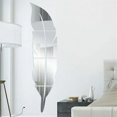 3D DIY Removable Feather Mirror Home Room Decal Vinyl Art Stickers Wall Decors • $6.82