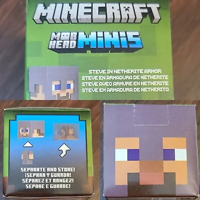 Minecraft - Mob Head Minis - Steve In Netherite Armor • $8.99