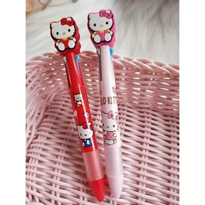 2x 3 In 1 Hello Kitty Pen Multi Color Blue Red Black Ink Gift Sanrio New Puppets • $8.99