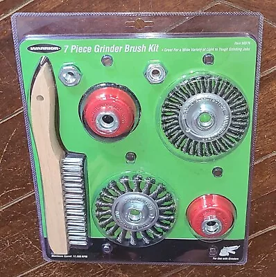 7pc Grinder Brush Kit: (2)Wire Cup Brush/(2)Wire Wheels/(2)Adapters/Brush #90976 • $24.99
