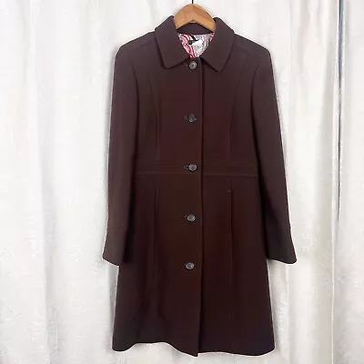 J. Crew Lady Day Top Coat 10 Petite Wool Blend Double Cloth Chocolate Brown • $98