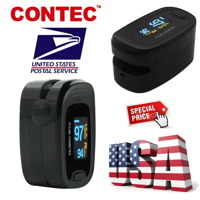 CONTEC Pulse Oximeter Oxygen Saturation SPO2 Black Finger PR Blood Monitor USA • $1.29