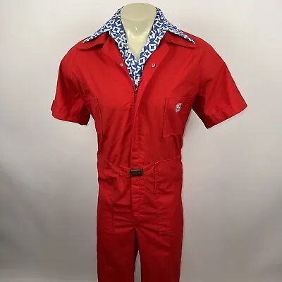 Vintage Mens Jumpsuit One Piece Leisure Jump Suit Hippie Disco 60s 70s Medium • $99.99