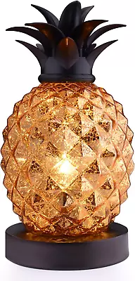 Mercury Glass Pineapple Lamp Golden Glass Table Lamp For Bedroom Dresser Livi • $41.99