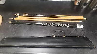 Two Vintage Pool Cues With Case • $100