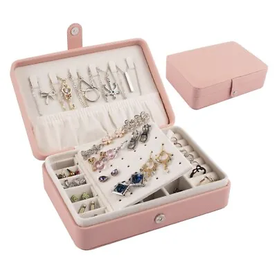 Portable Travel Jewelry Box Organizer Case For Rings Earrings Necklaces Storage • $15.99