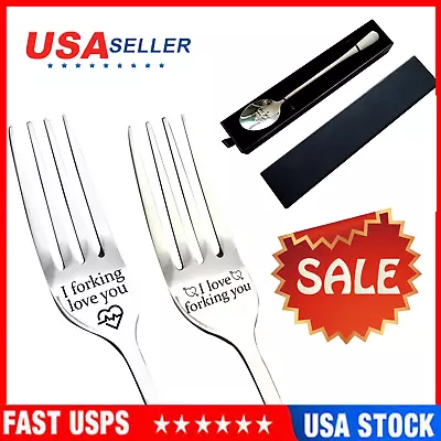 I Forking Love You Engraved Fork + Gifts Box Set Best Gift For Husband / Wife • $10.99