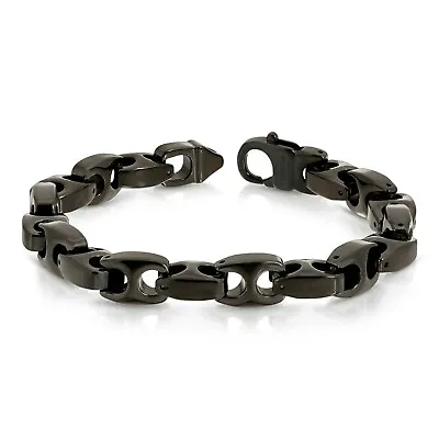 Heavy 9.5 Mm BLACK Biker Tungsten Carbide Men's Bracelet (002)  - FREE SHIPPING! • $55.95