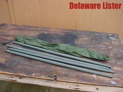 **Military 4 OD Green Wood Poles Dowels Mosquito Bug Insect Net Netting Cot +Bag • $18.95