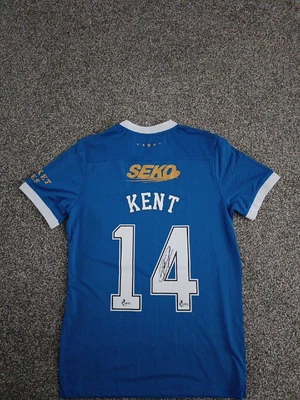 £100 • Buy Signed Ryan Kent Rangers Shirt