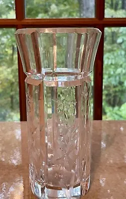 Mikasa Slovenia Vase 7” Etched Flower Pattern Crystal • $14.50