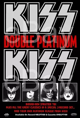 KISS Band 24 X 36 KISS Double Platinum Custom Poster - Rock Music Gift • $50