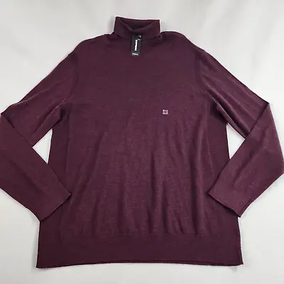 Express Mens Sweater Turtleneck 29694662 Merino Wool Burgundy XL $80 • $24.99