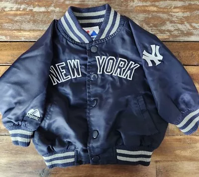 New York Yankees Majestic Bomber Jacket Vintage MLB Authentic Baby 6 / 9 Months  • $10