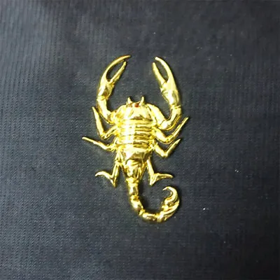 1x Left Golden Chrome Scorpion Metal Sticker Badge Decal Emblem 3D Vehicle Drive • $9.98