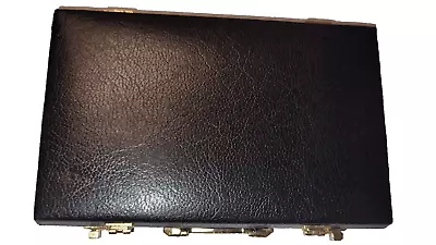 NIB Vintage Miniature Brown Leather Business Card ID Case Holder Mini Briefcase • $9.95