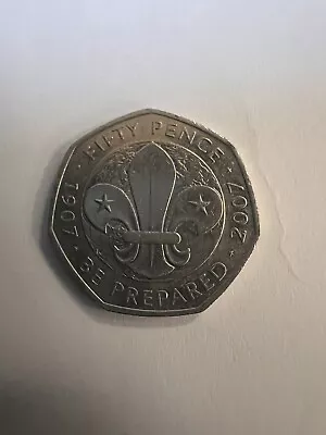 2007 50p Fifty Pence Coin 100th Anniversary - Scout Movement • £1.99