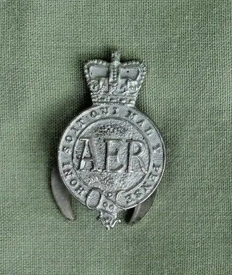 Vintage AER Army Emergency Reserve Collar Stud Badge  Honi Soit Qui Mal Y Pense  • £4.95