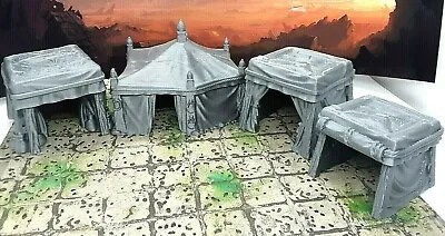 8 Piece Desert Tent Camp Set Scatter Terrain Tabletop Scenery Dungeons & Dragons • $34.99