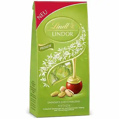 PISTACHIO LINDT LINDOR MILK CHOCOLATE (137g Bag) IMPORTED • £13.99