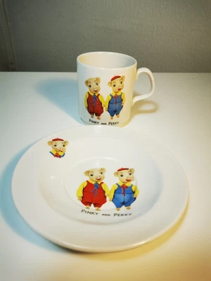 £20 • Buy Pinky And Perky Breakfast Set, Tea Cup And Saucer Vintage Keele 1950s...