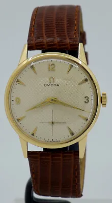 Omega C.1952 18k Gold 33mm Manual Cal.265 Hobnail Dial On Strap • $2800