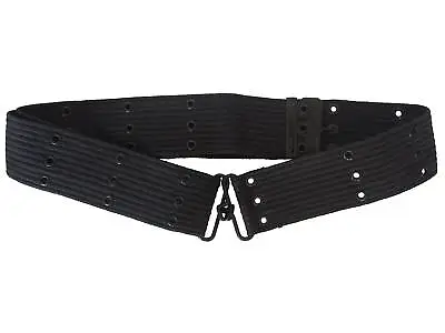 Black Cotton Webbing Pistol Belt - Army Style - 110cm • £12.95