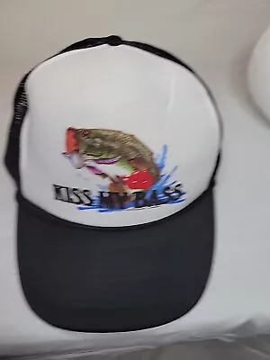 Vtg 1985 Kiss My Bass Mesh Snap Back Truckers Hat Cap   Largemouth Bass  • $12