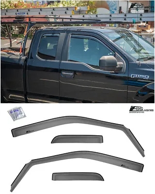 EOS For 15-20 Ford F150 Double Cab | IN-CHANNEL Side Window Visors Rain Guards • $37.99