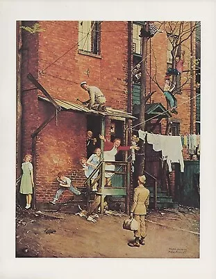 Norman Rockwell 1977 Vintage  Homecoming G.I.  Army Mini Poster Color Lithograph • $7.20