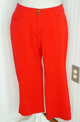 ERIN LONDON  Casual Pants Capris Size 10 Red Stretch • $12.99